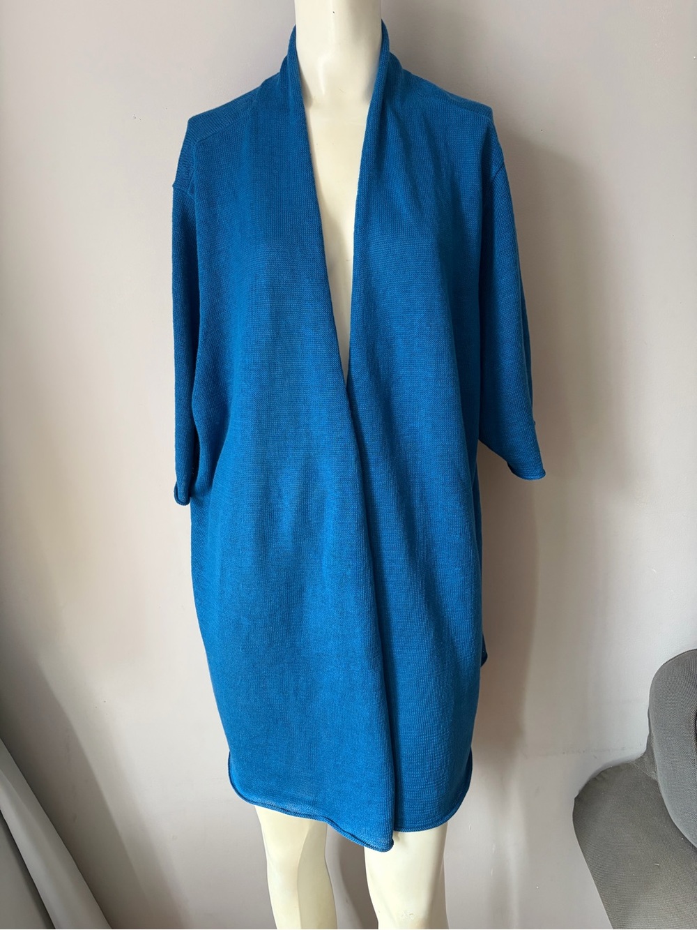 Eileen Fisher 3X Linen Long Open Front Cardigan